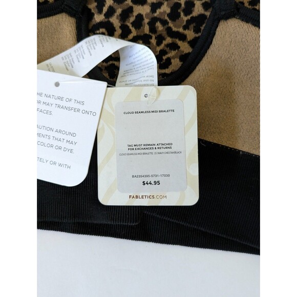 NWT Fabletics Cloud Seamless Midi Bralette Bra Top S Animal Print Cheetah Active - Picture 4 of 9